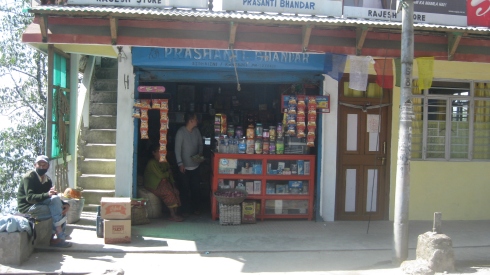 One of the many shops one passes a few feet away from on the Darjeeling-Kurseong route.